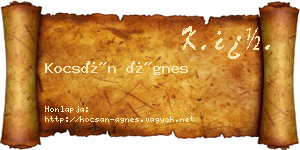 Kocsán Ágnes névjegykártya