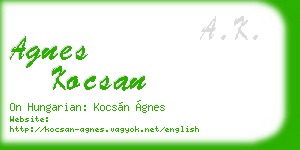 agnes kocsan business card